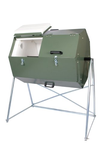 Jora Composter JK 270 - Compost Bin Tumbler | Easy to Turn Compost Tumbler | Heavy-Duty Outdoor Compost Bin Tumbler | Dueling-Chamber Tumbling Composter | High-Volume, Steel Composting Bin Tumbler…