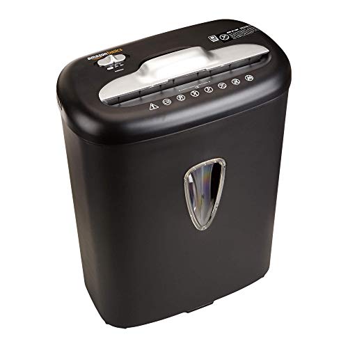 Amazon Basics Cross Cut Paper Shredder and Credit Card Shredder with 4.1 Gallon Bin, 8 Sheet Capacity